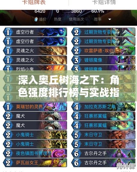 深入奥丘树海之下：角色强度排行榜与实战指南