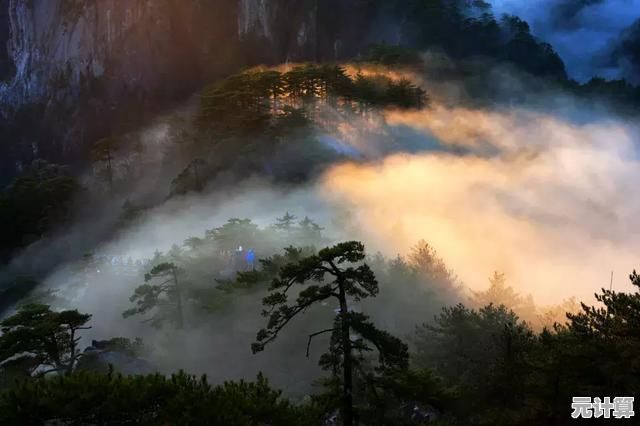镜头定格天梯图，展现自然壮阔之美